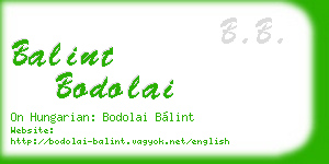 balint bodolai business card